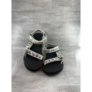 Teva Original Universal Sandals Women Sz 9 Black White Geometric 1003987